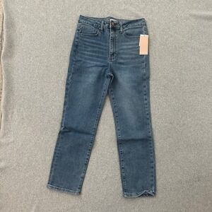 JustFab Jeans Women 30 Ankle Straight Leg Medium Wash‎ High Rise Stretch